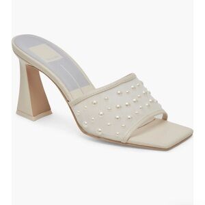 Dolce Vita Cream Pearl Embellished Heels